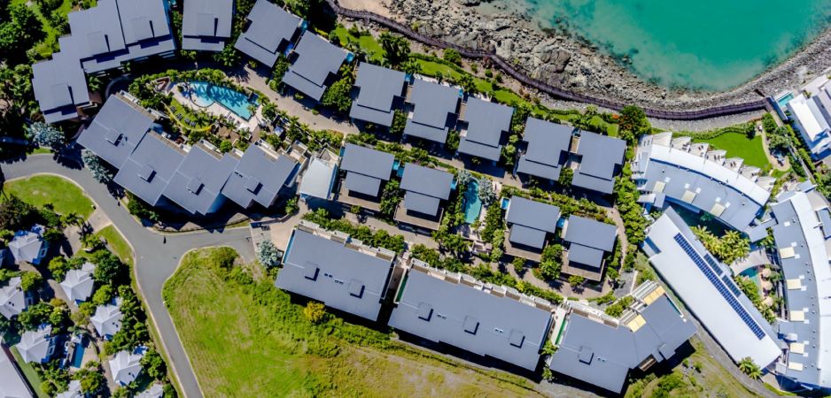 Aerial view of resort