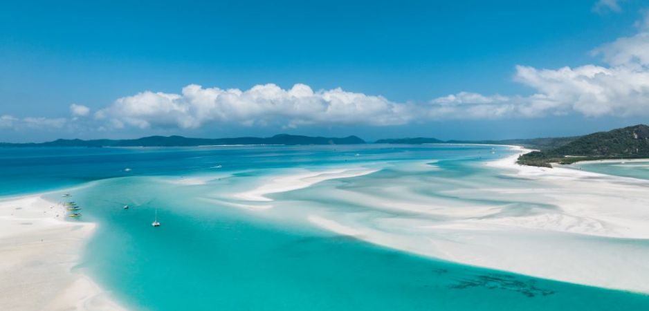 Crystal clear waters and white sand beach